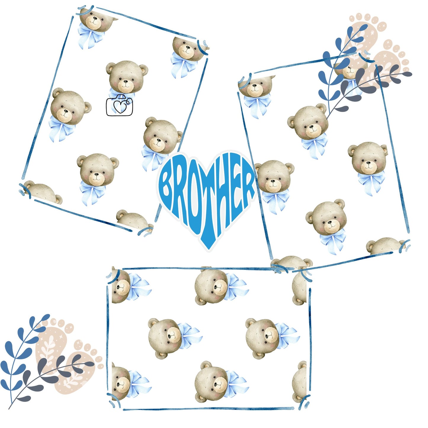 Baby Boy 1st year memory album pages 12x12 size