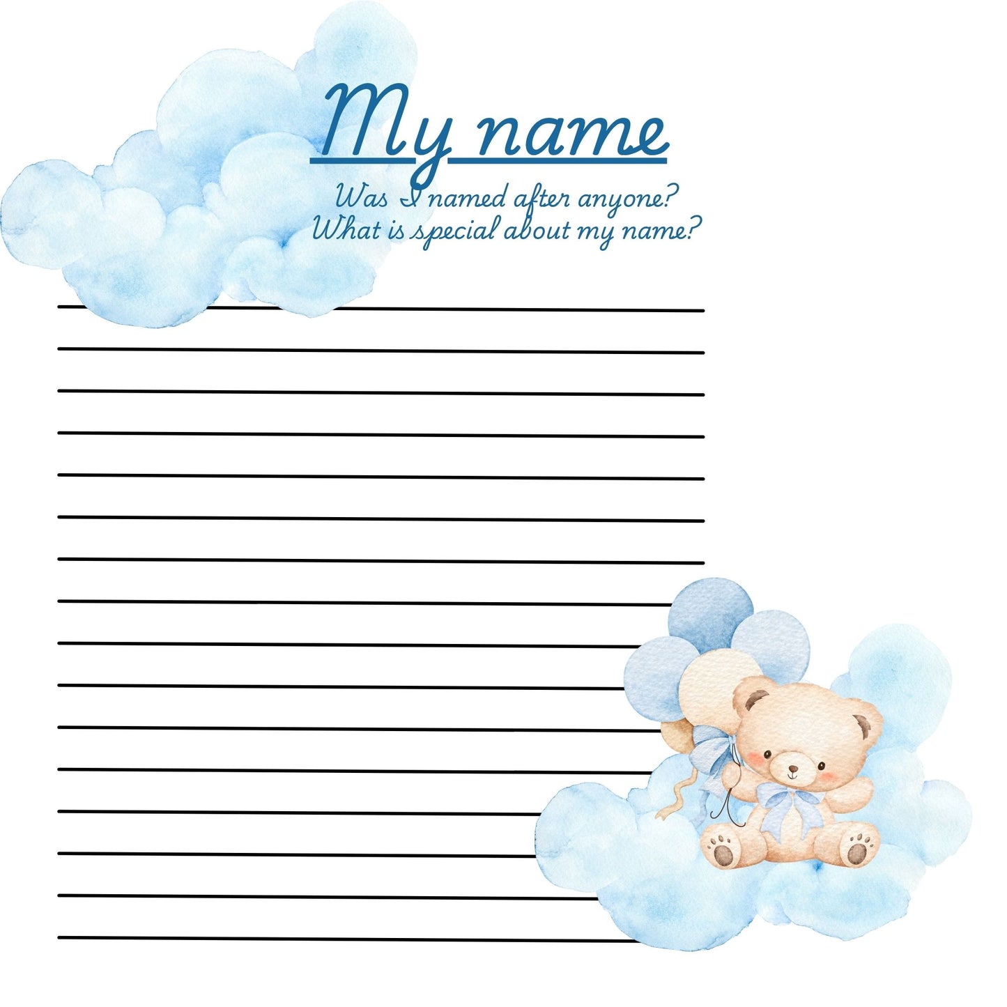Baby Boy 1st year memory album pages 12x12 size