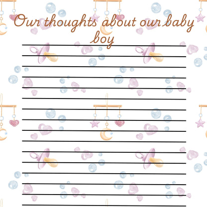 Baby Boy 1st year memory album pages 12x12 size