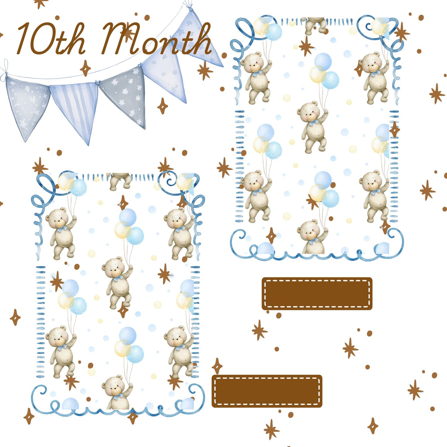 Baby Boy 1st year memory album pages 12x12 size