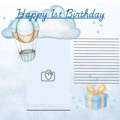 Baby Boy 1st year memory album pages 12x12 size