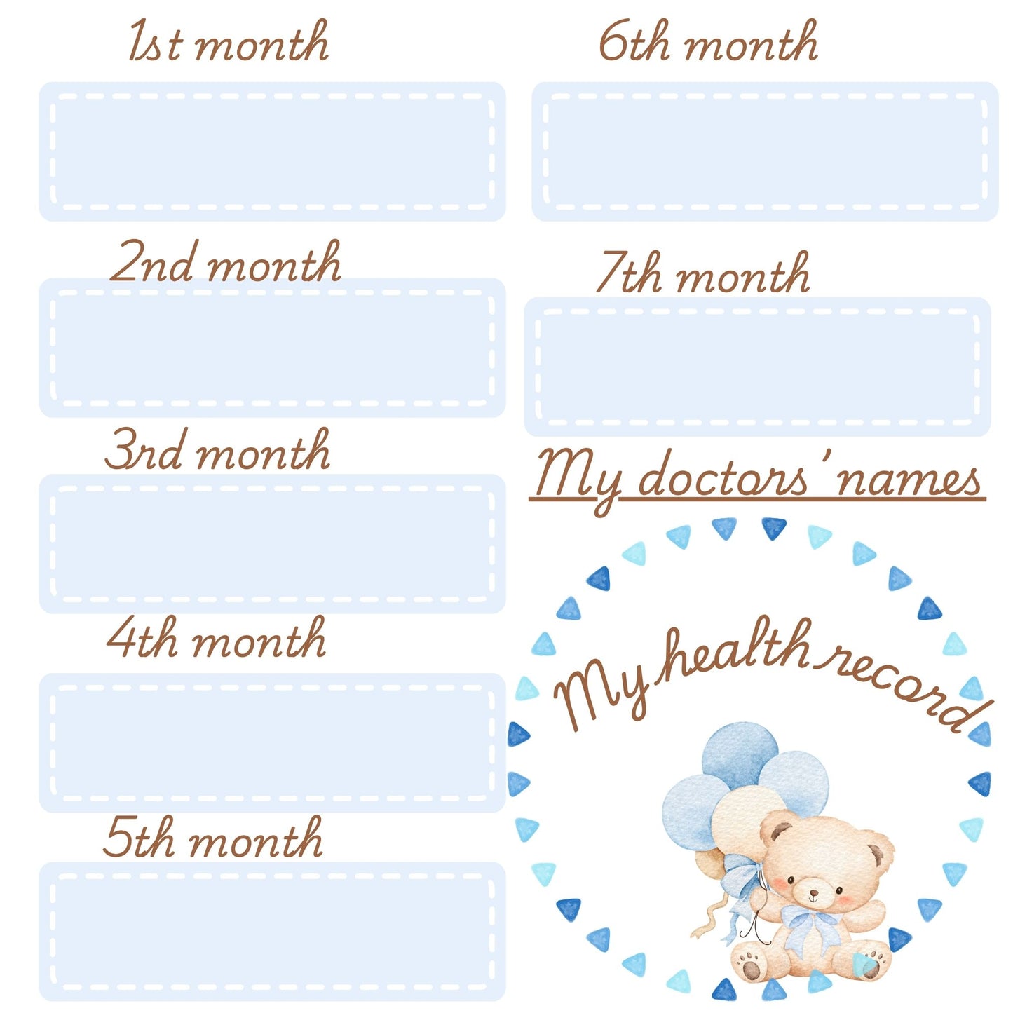 Baby Boy 1st year memory album pages 12x12 size