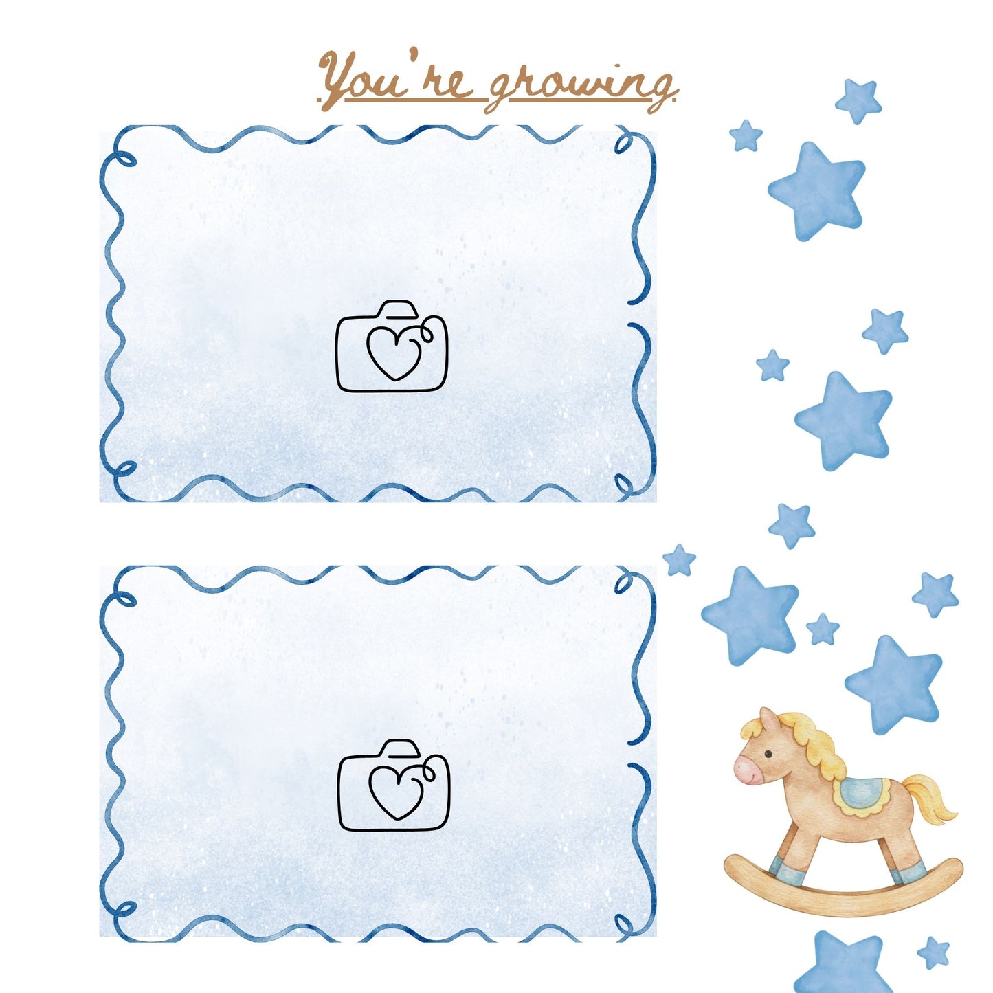 Baby Boy 1st year memory album pages 12x12 size