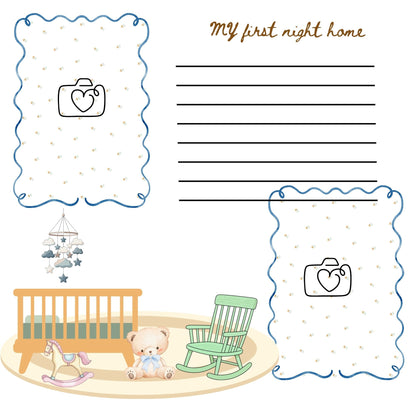 Baby Boy 1st year memory album pages 12x12 size