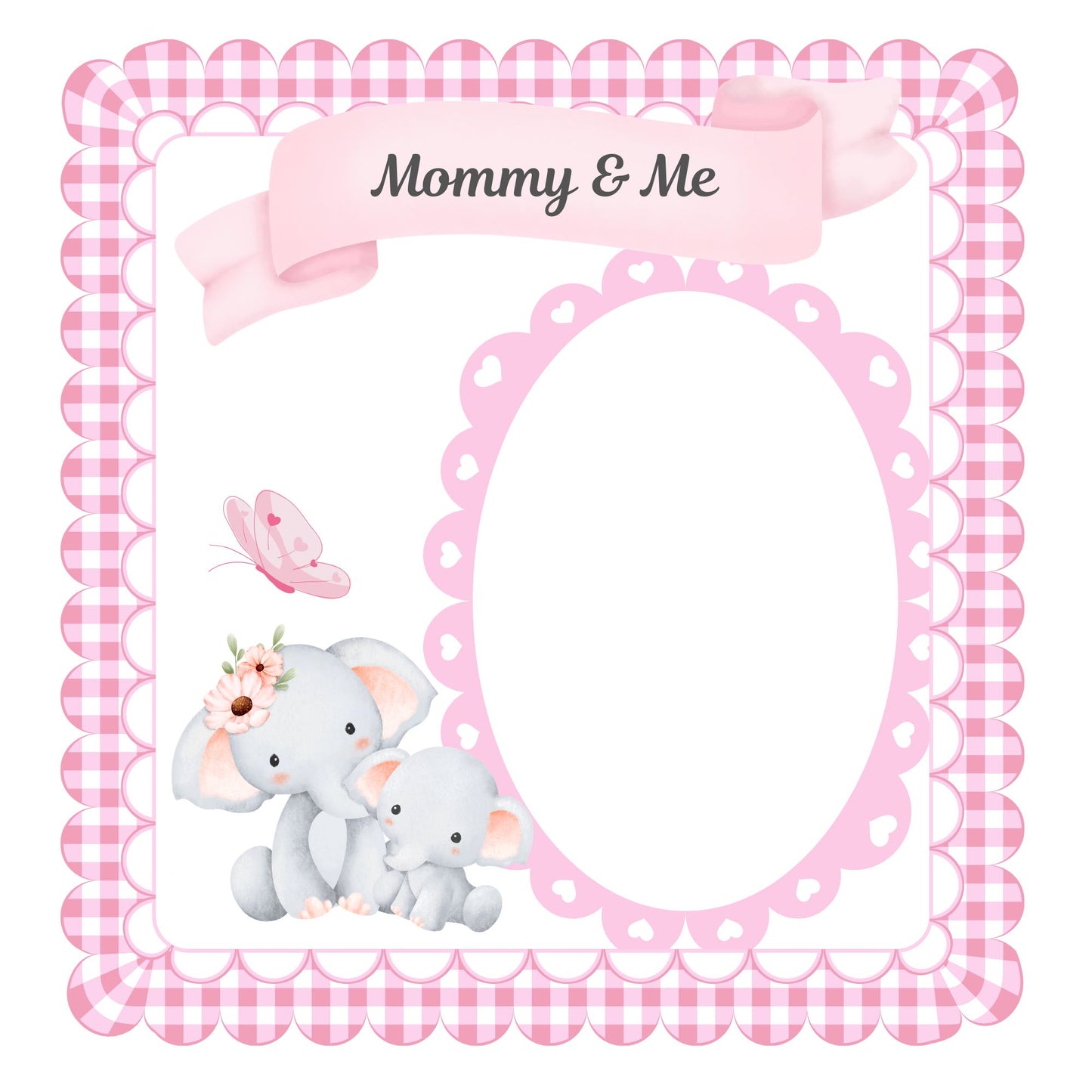 Pink elephant baby memory album 8x8