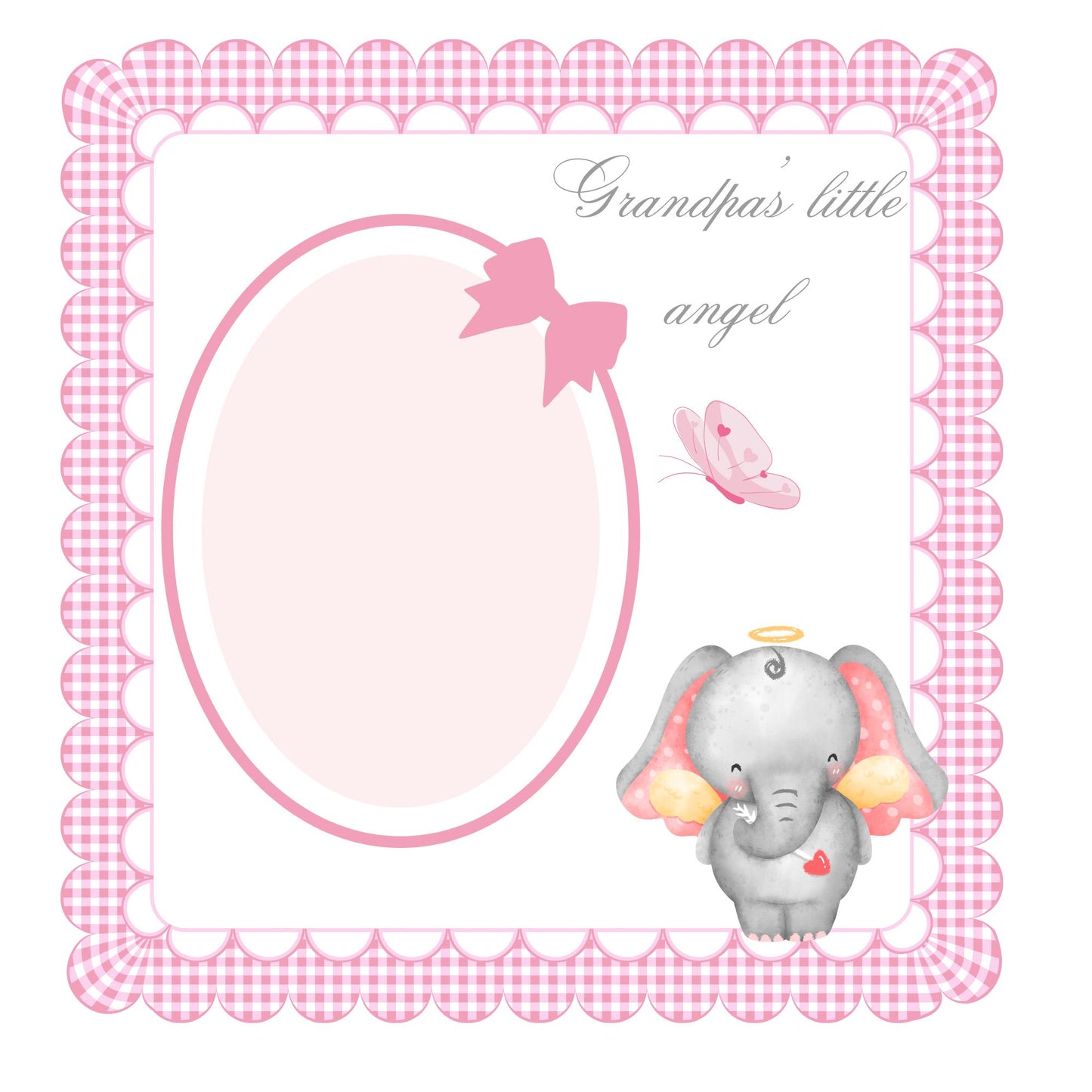 Pink elephant baby memory album 8x8