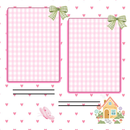 Pink elephant baby memory album 8x8