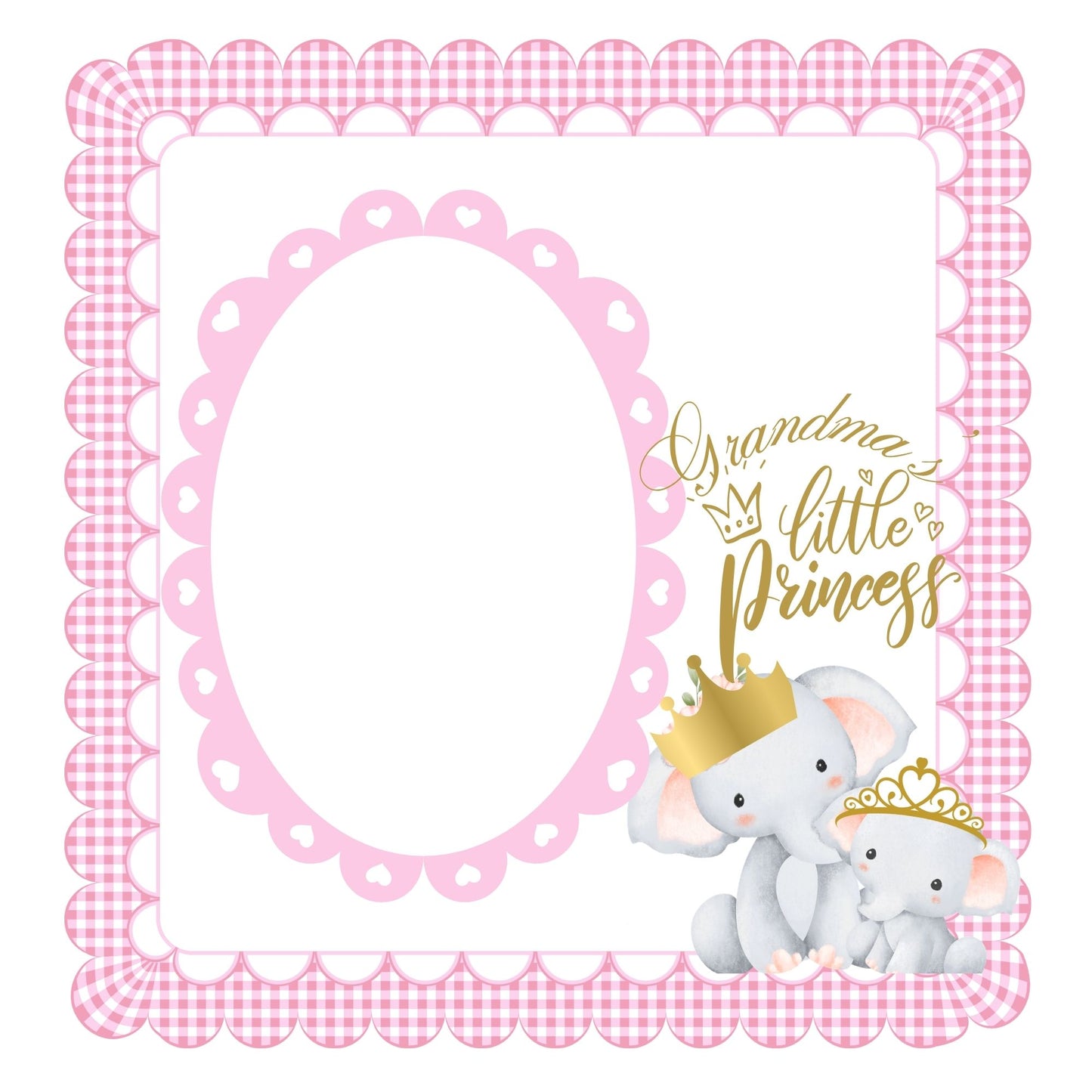 Pink elephant baby memory album 8x8