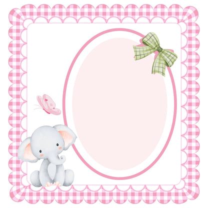 Pink elephant baby memory album 8x8