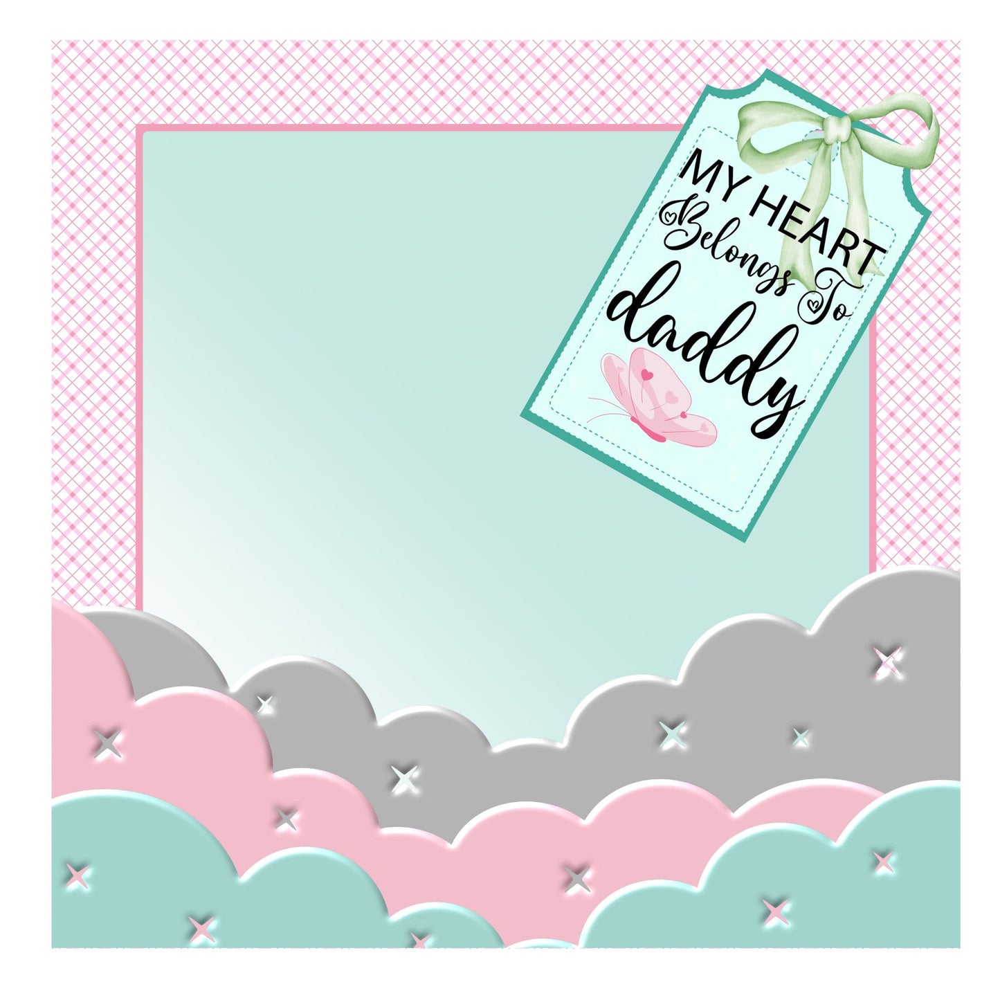Pink elephant baby memory album 8x8