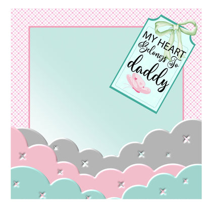 Pink elephant baby memory album 8x8