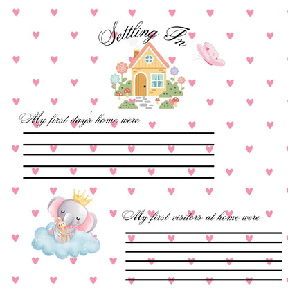 Pink elephant baby memory album 8x8