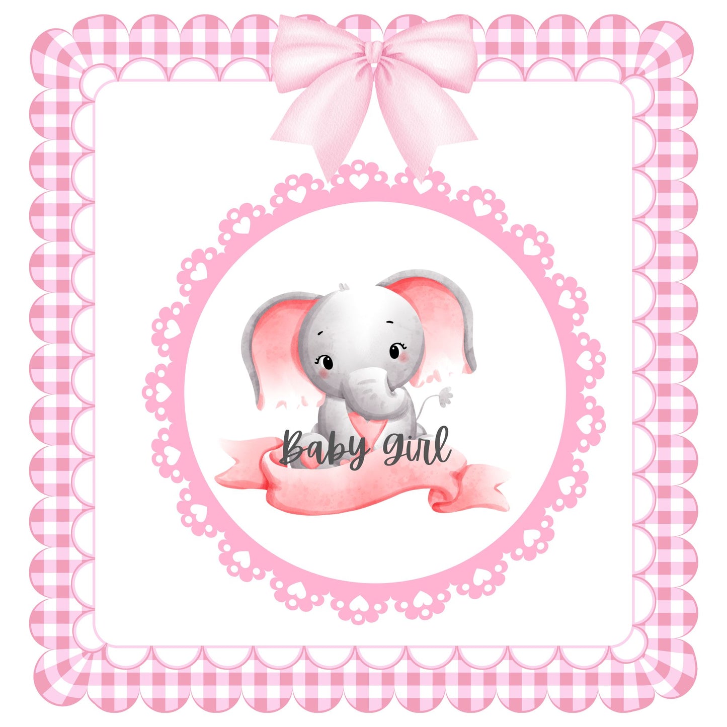 Pink elephant baby memory album 8x8