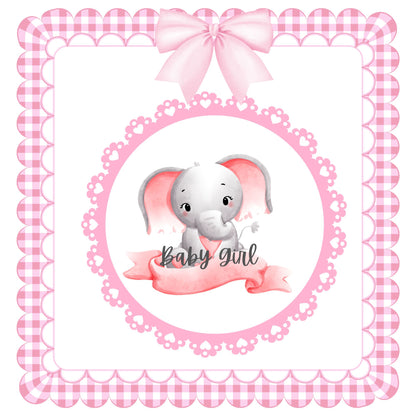 Pink elephant baby memory album 8x8
