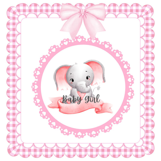 Pink elephant baby memory album 8x8