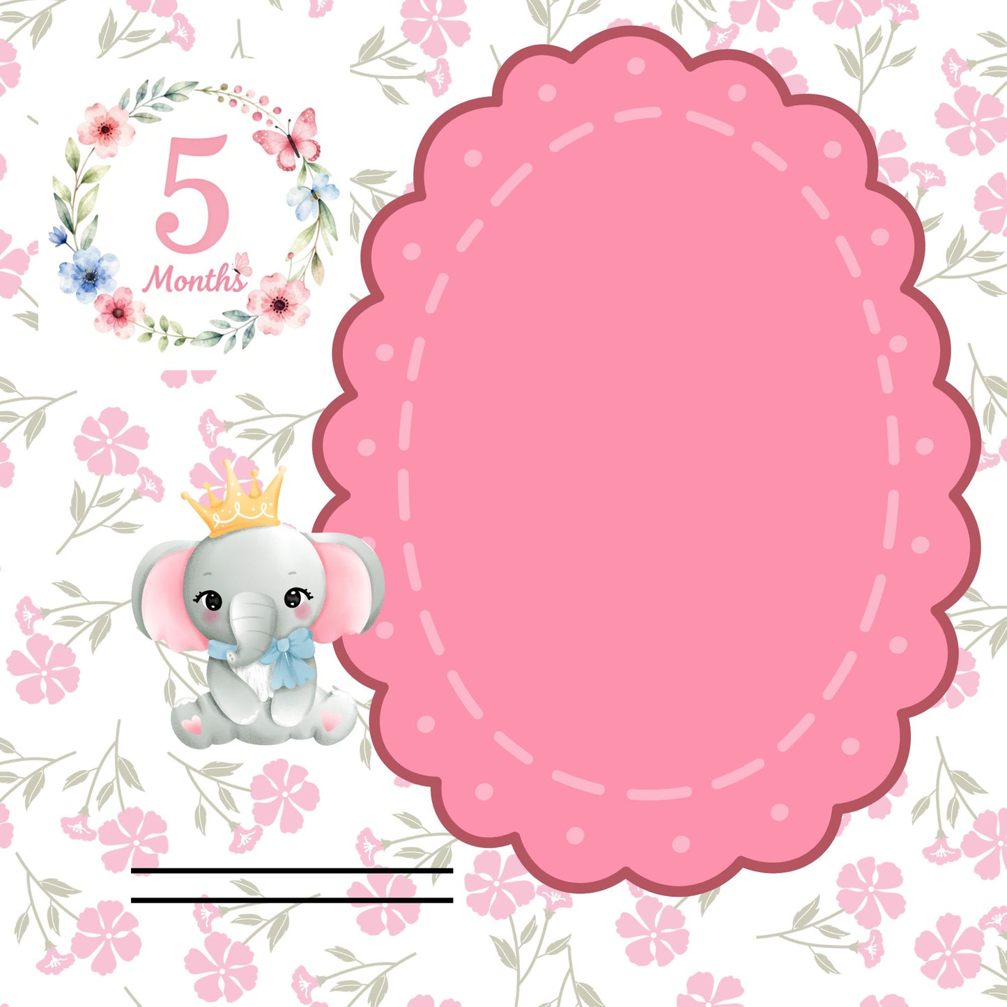 Pink elephant baby memory album 8x8