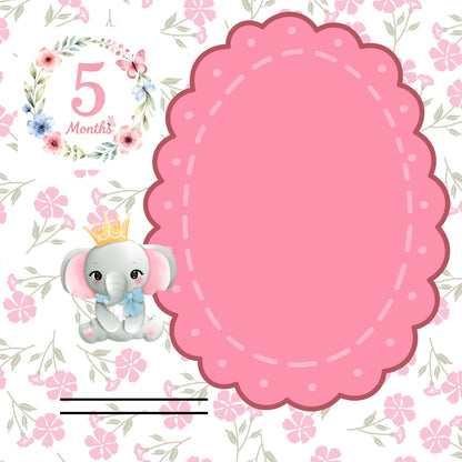 Pink elephant baby memory album 8x8