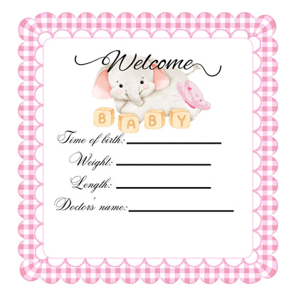 Pink elephant baby memory album 8x8