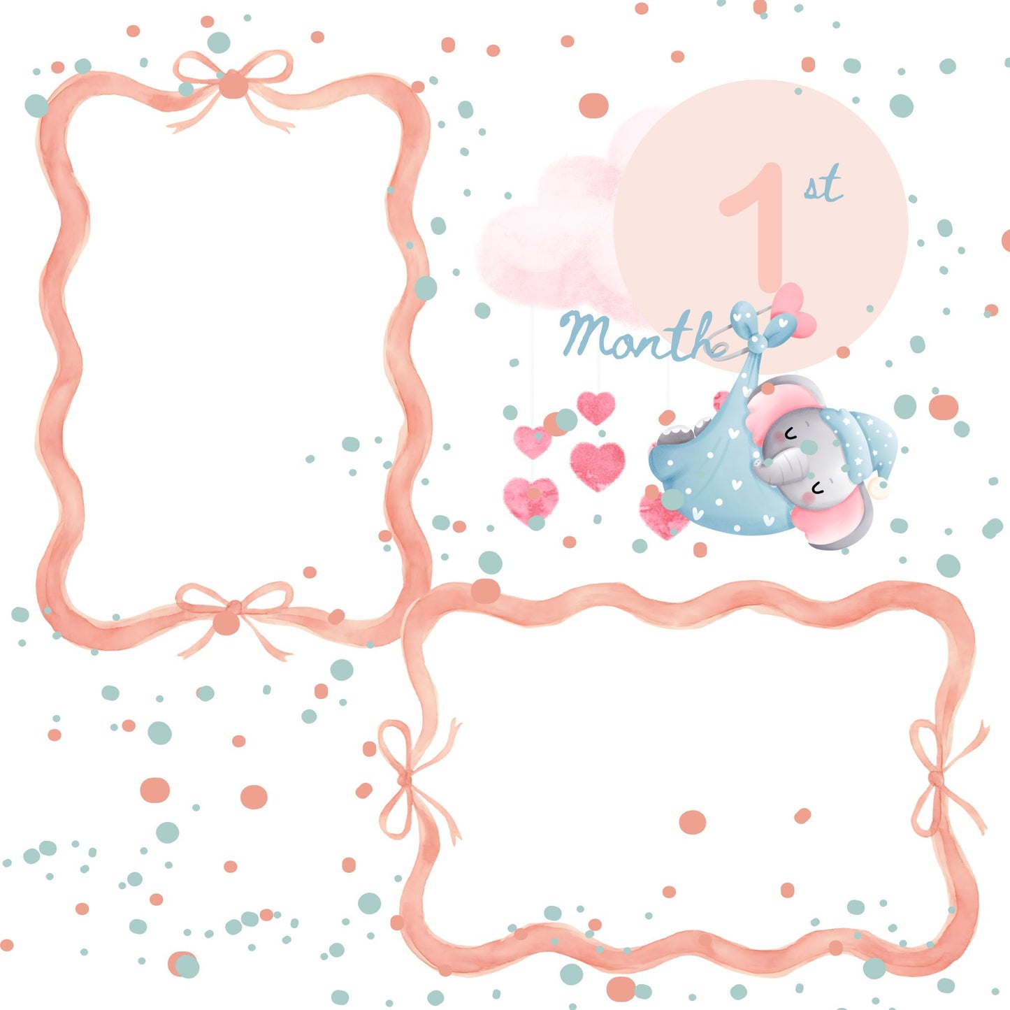 Baby girl memory album pages 12x12 size