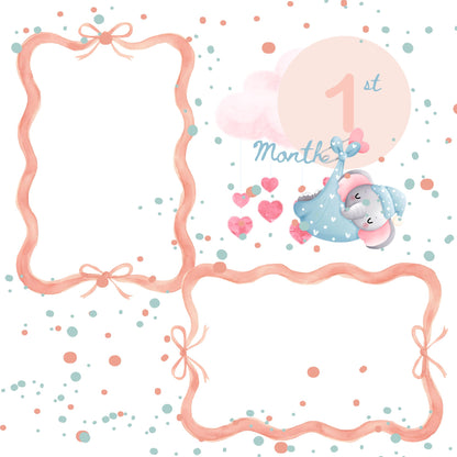 Baby girl memory album pages 12x12 size