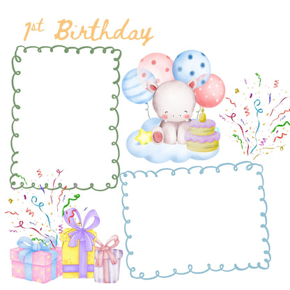 Baby girl memory album pages 12x12 size
