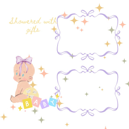 Baby girl memory album pages 12x12 size
