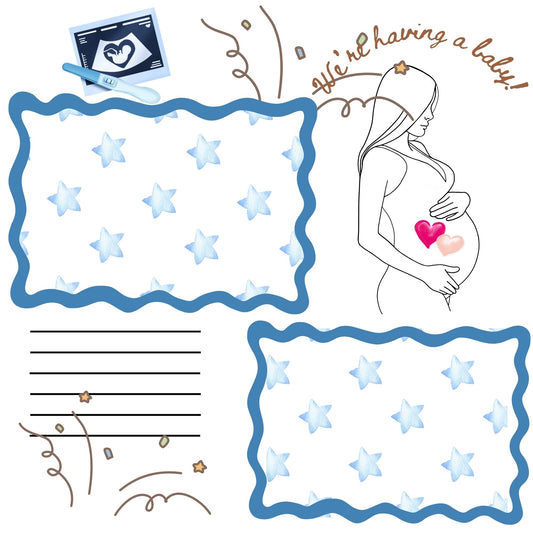 Baby Boy 1st year memory album pages 12x12 size