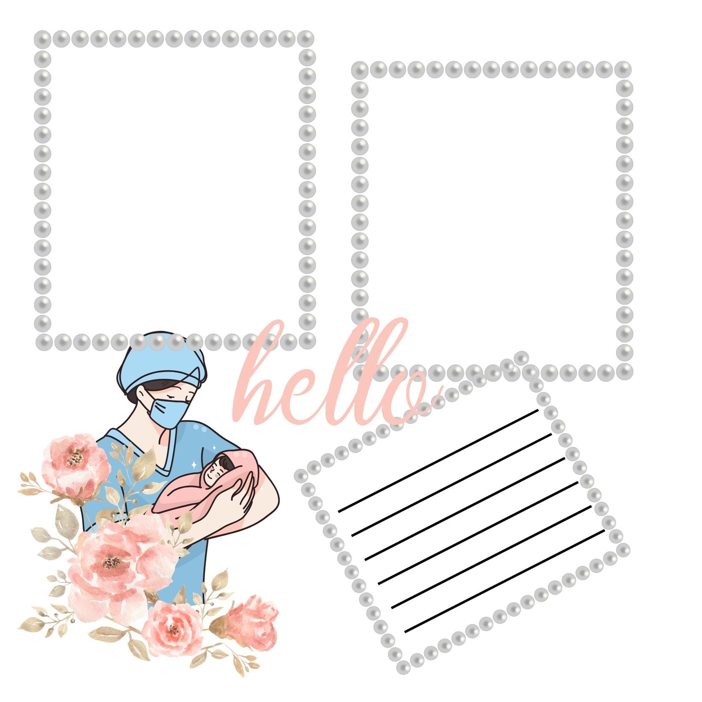 Baby girl memory album pages 12x12 size