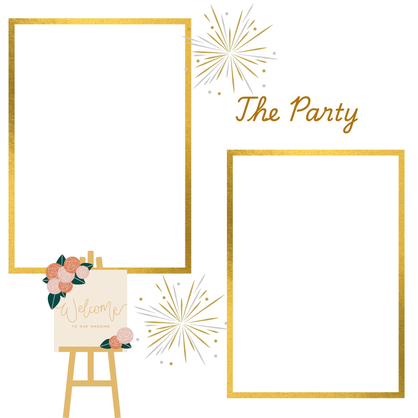 Wedding memory album in gold 12x12 size