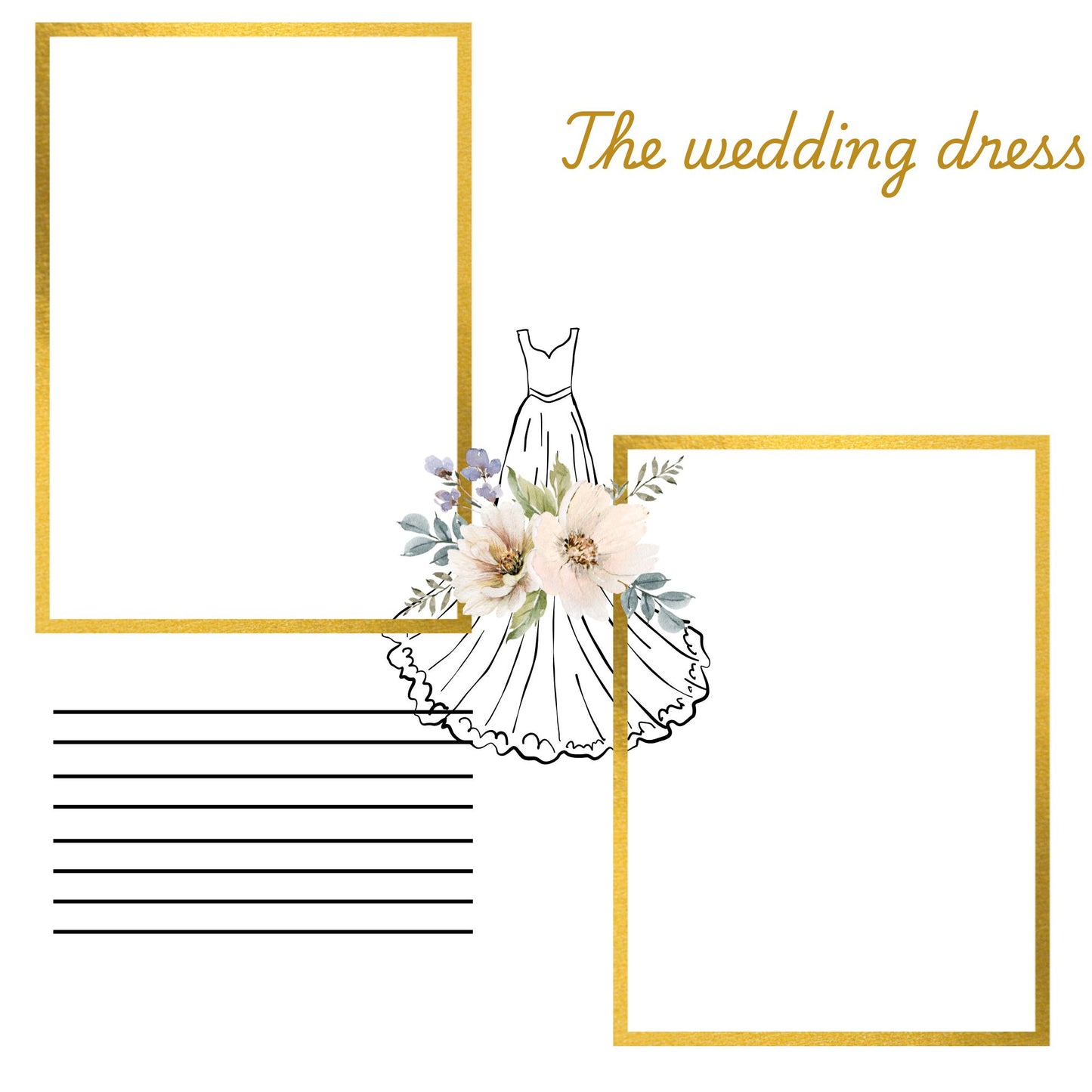 Wedding memory album in gold 12x12 size