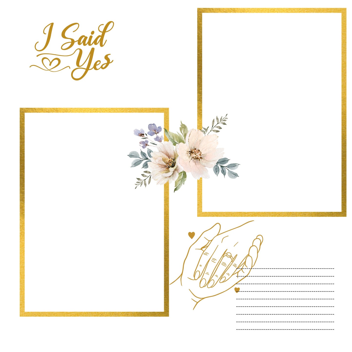 Wedding memory album in gold 12x12 size