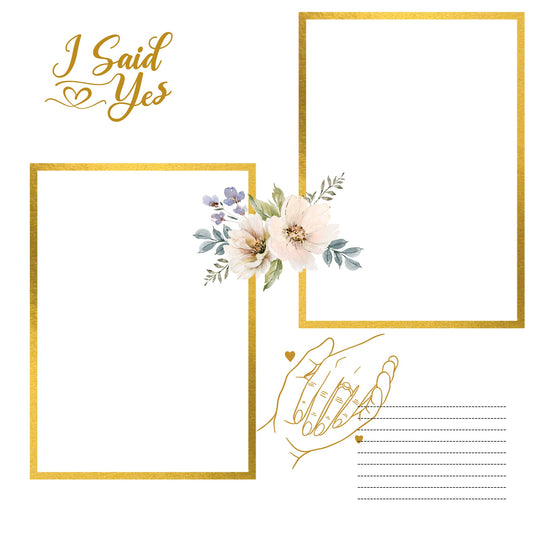 Wedding memory album in gold 12x12 size